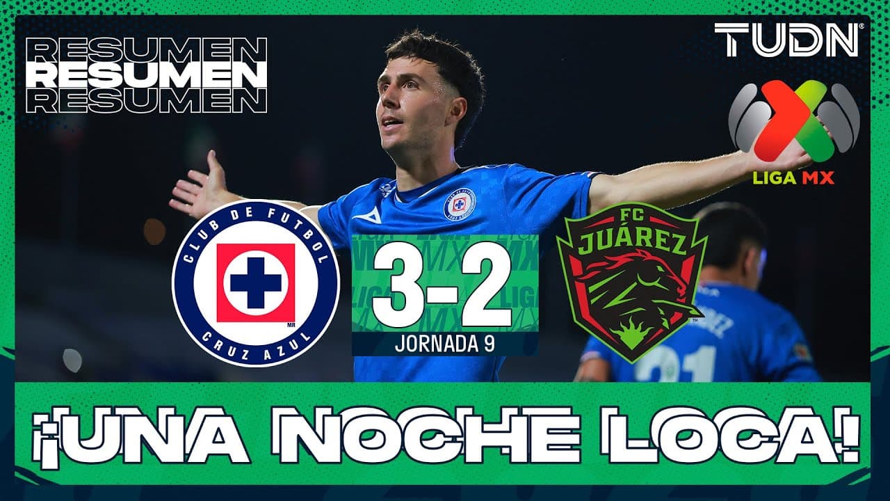 Resumen y goles - Cruz Azul 3-2 Juárez | Liga MX - Jornada 9 Apertura 2025 | TUDN