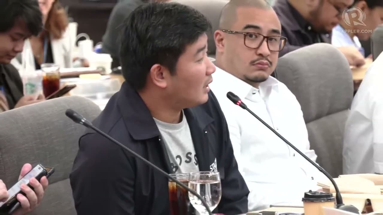 Photos linking senators Villanueva, Jinggoy Estrada to DPWH kickbacks scheme shown at House hearing