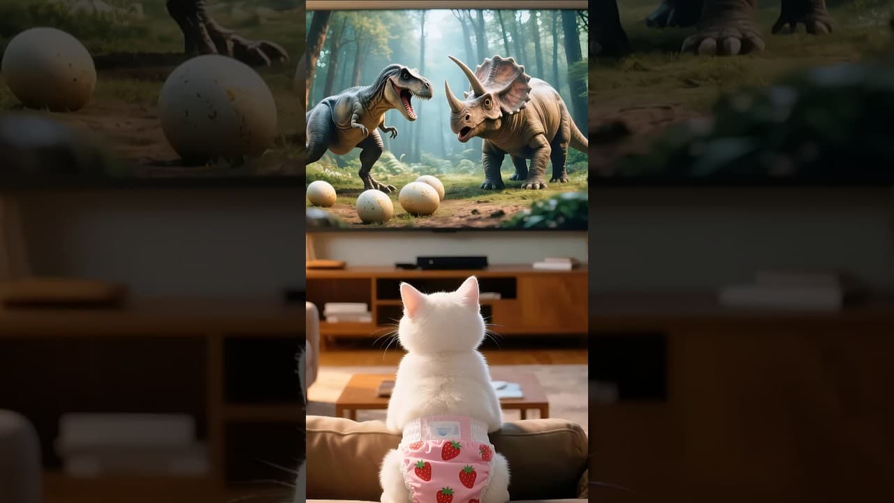القط الشقى 🐈 لقى بيضة ديناصور 🦕 وفقست عنده فالبيت 🐱
