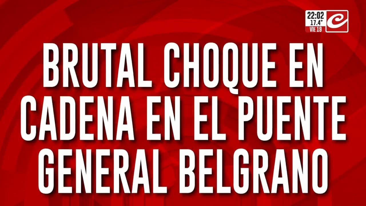 Brutal choque en cadena en el puente General Belgrano