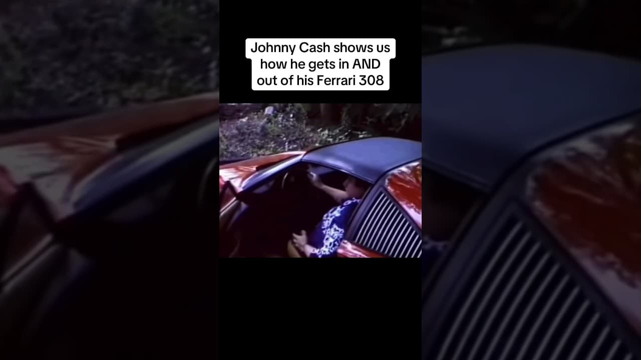 In this classic clip, Johnny Cash shows how he gets in & out of Ferrari 308 #johnnycash #ferrari308