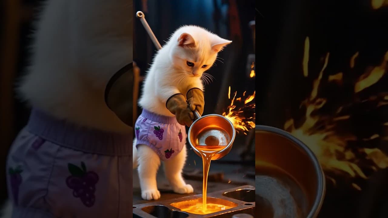 القط🐱مياو بيكسر موتسيكل ابو وبيصنع واحد جديد👀😯والنهاية غير متوقعة😱 #shorts #cat #funny #aiart #ai