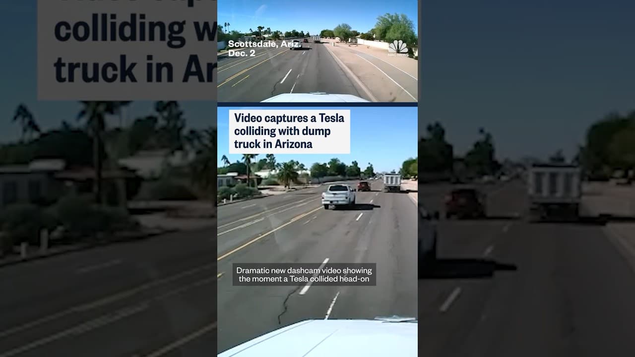 Tesla collides with dump truck in Arizona