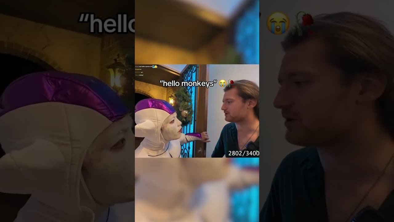 I ruined their Christmas party 😭#streamer #anime #party #dragonball #monkey #trend #fyp #foryou