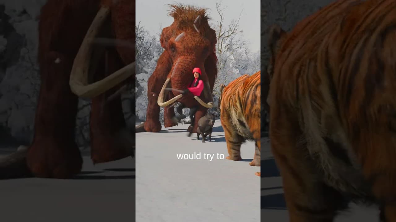 Raising an Woolly Mammoth 🐘      #mammoth #iceage #3d #facts #science #elephant #animation  #shorts