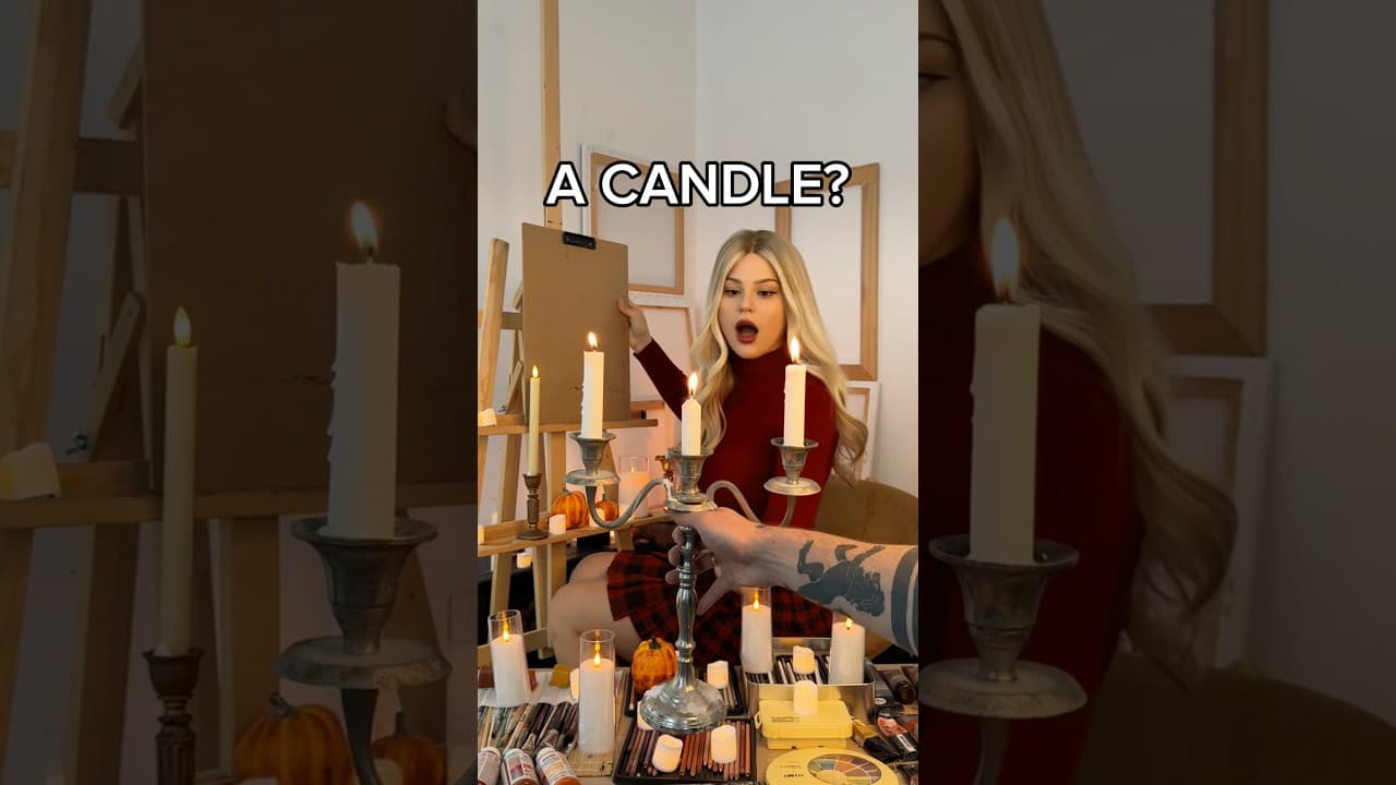 CAN I DRAW WITH A CANDLE?🕯️TRY THIS ART TUTORIAL! #art #tutorial #wednesday #shorts #diy #painting