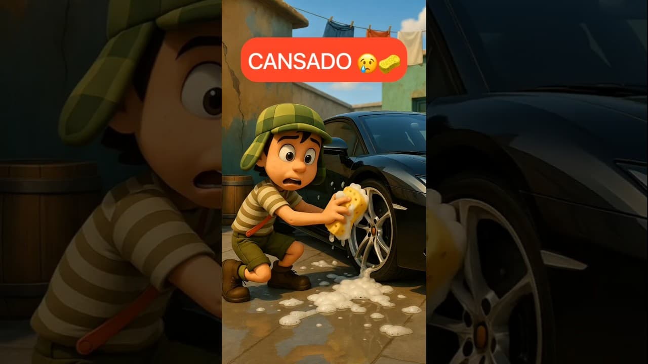 Chavito está cansado de lavar el auto de Don Ramón #chavodelocho #comedia