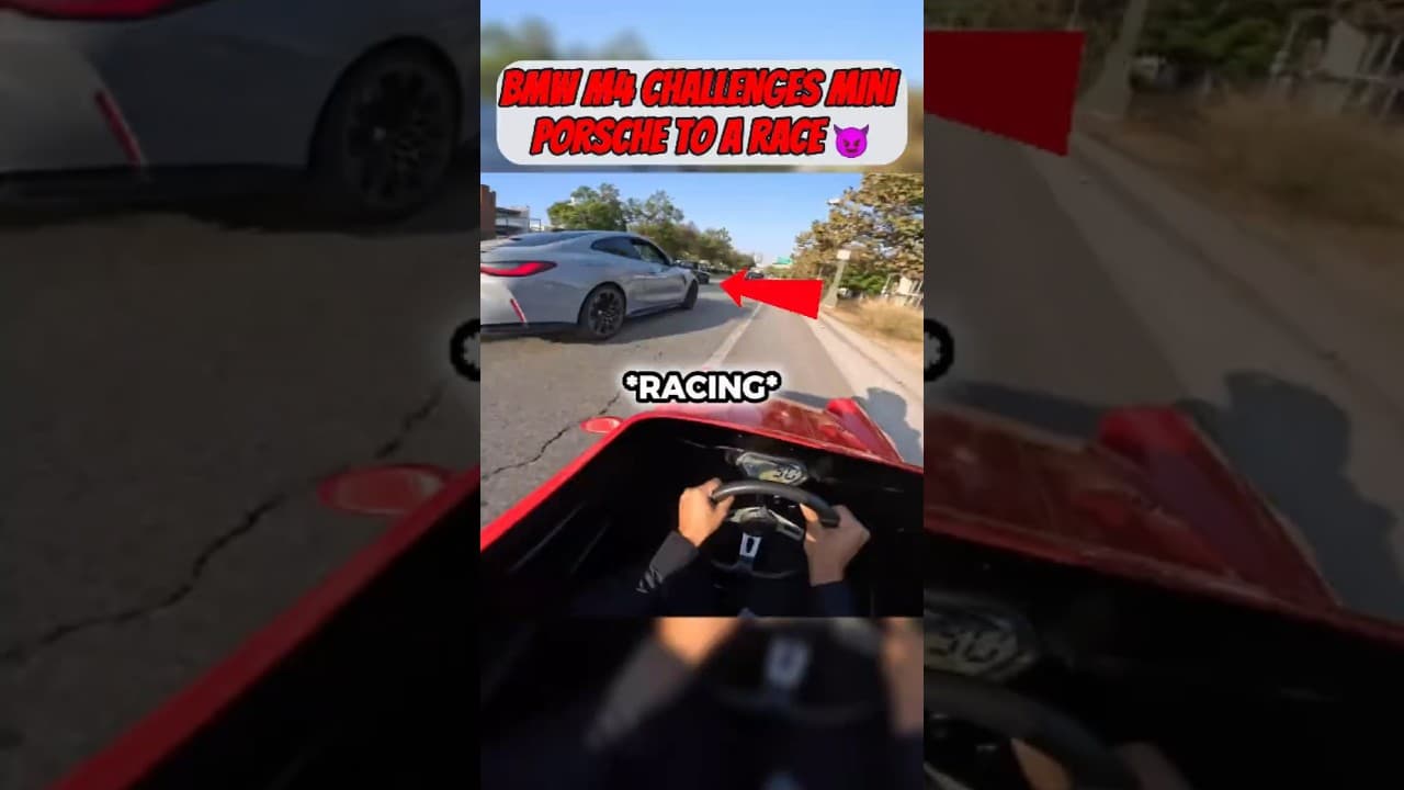BMW M4 vs Mini Porsche... The Craziest STREET RACE 😈