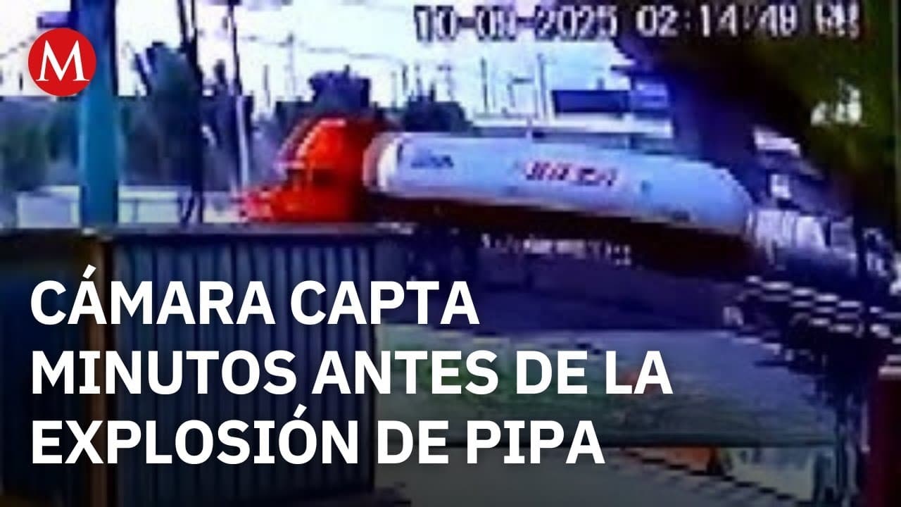 Revelan nuevo VIDEO previo a explosión de pipa en Iztapalapa; sin exceso de velocidad