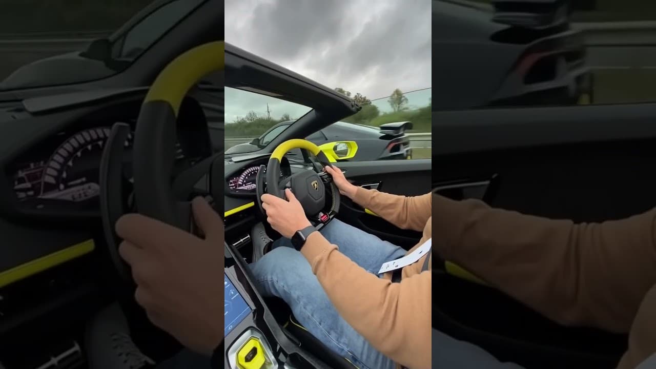 Don't drive a Lambo like this. AI video.