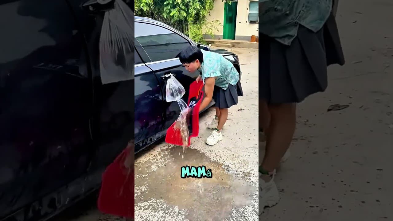 😂 Mamá ensució el auto pero quedó brillante con tapetes mágicos 🚗✨