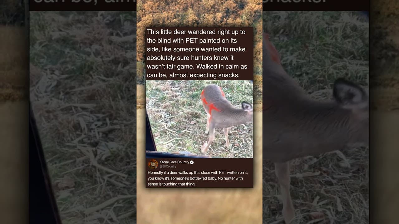 This little deer wandered right up to the blind with PET painted on its side, like someone wanted to