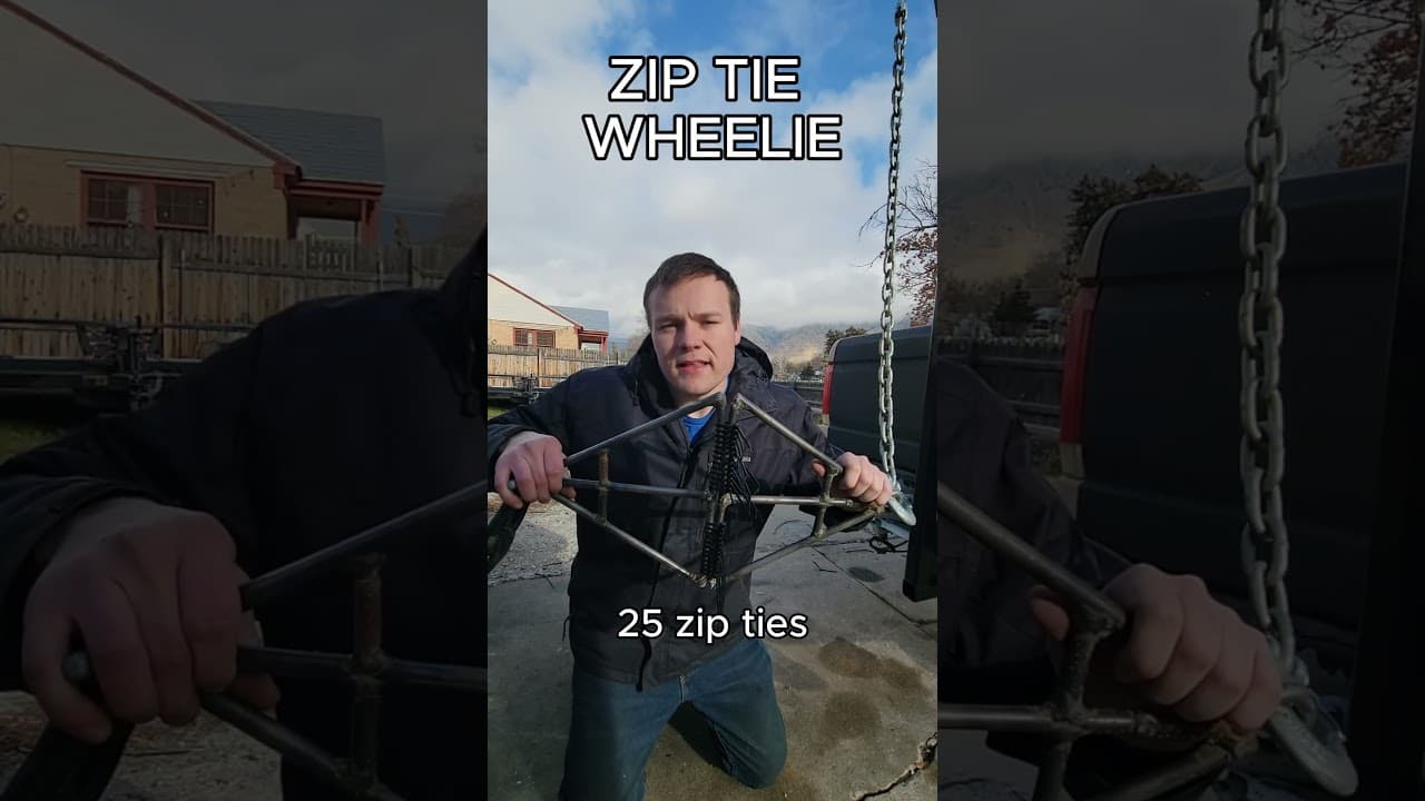 Zip Tie Wheelie #science #shorts