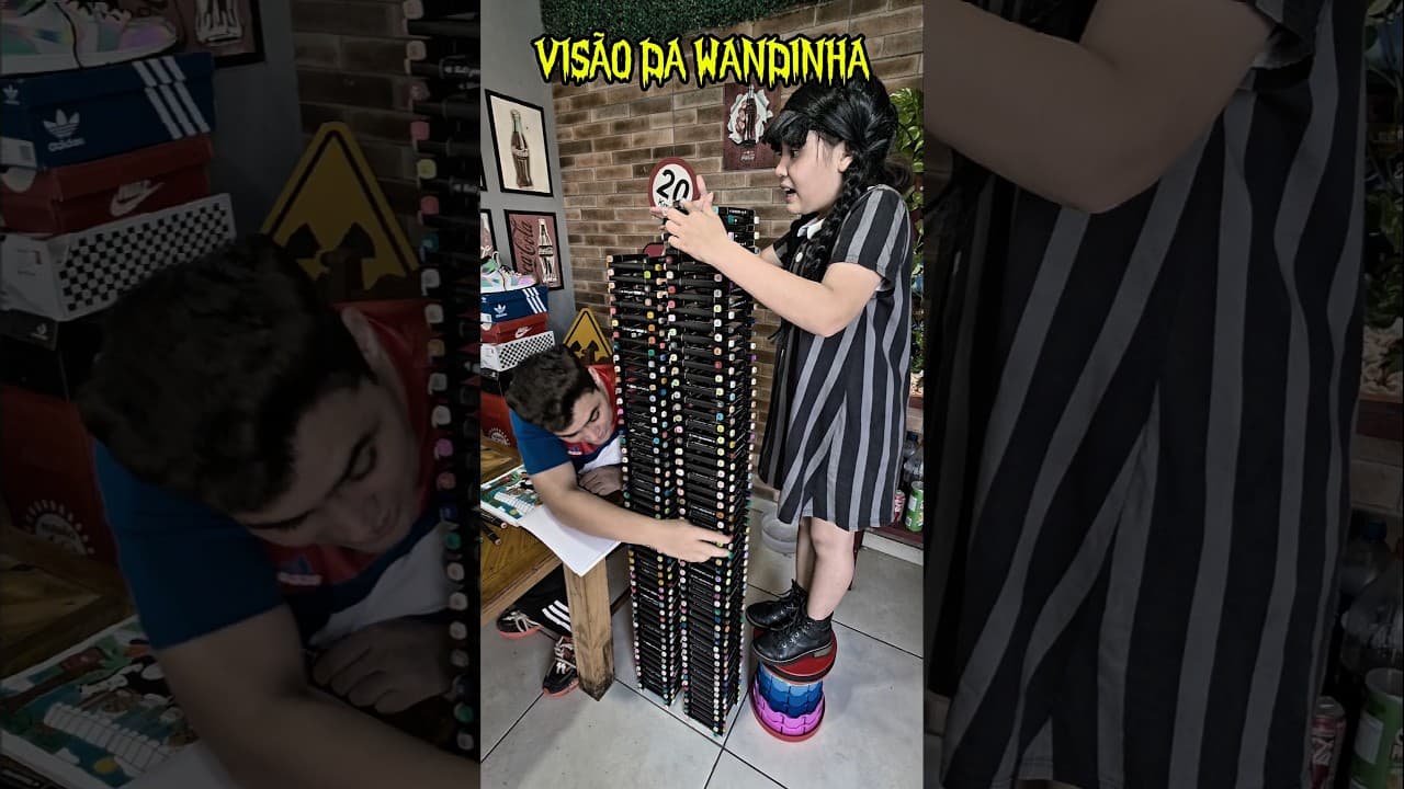 WANDINHA E AS 2 TORRES DE CANETINHAS BOBBIE GOODS !!! #shorts