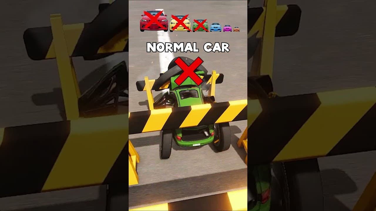 Big and Small Cars 🚘 vs Barriers 🔥 #beamng #shorts