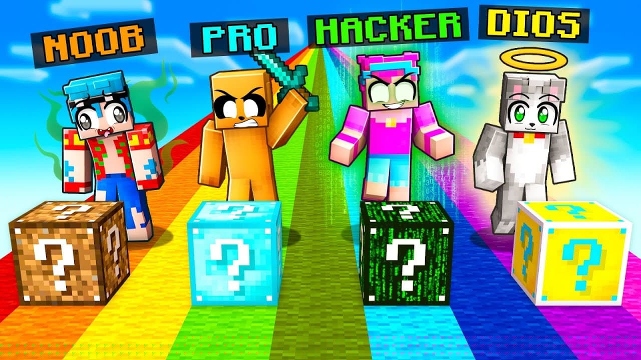 Lucky Blocks NOOB vs PRO vs HACKER vs DIOS 😱😂 Minecraft