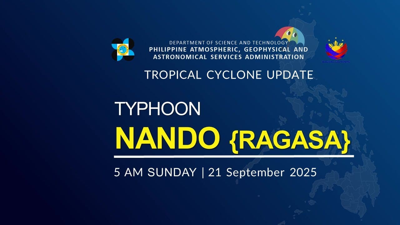 Press Briefing: Typhoon "NANDO" {RAGASA} at 5:00 AM | September 21, 2025 - Sunday