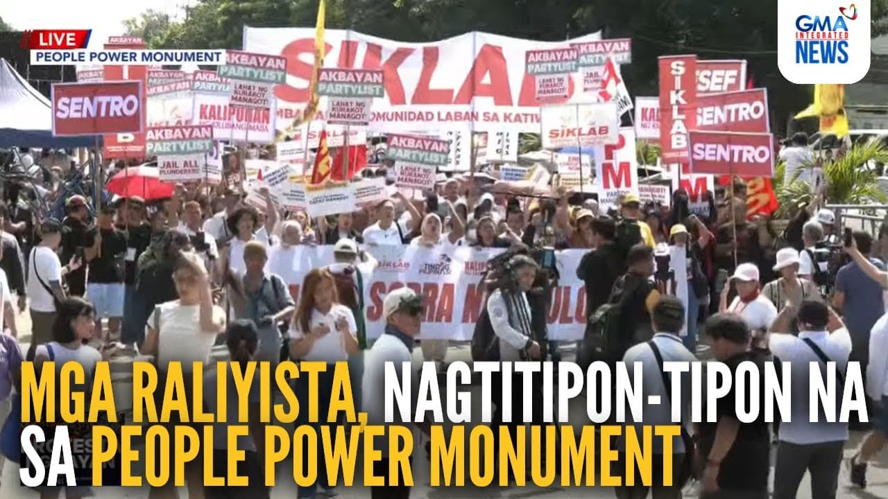 Protesters rally at People Power Monument over flood control corruption | GMA Integrated News
