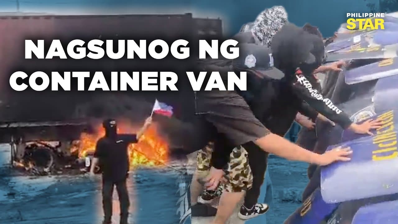 Grupo, nagsunog ng container van malapit sa Malacañang