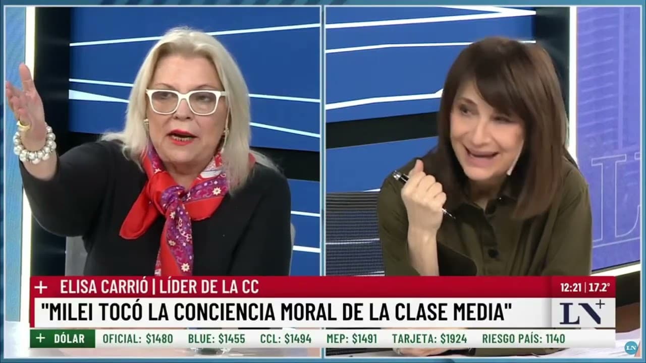 Elisa Carrió con María Laura Santillán en LN+ 16/9/2025