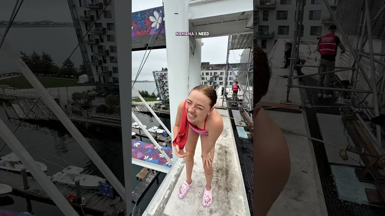 Diving off a Roof 🤯😳 #BraveGang