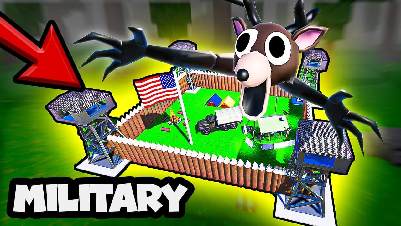 I Built THE MILITARY BASE in 99 Nights in the Forest! (Roblox)