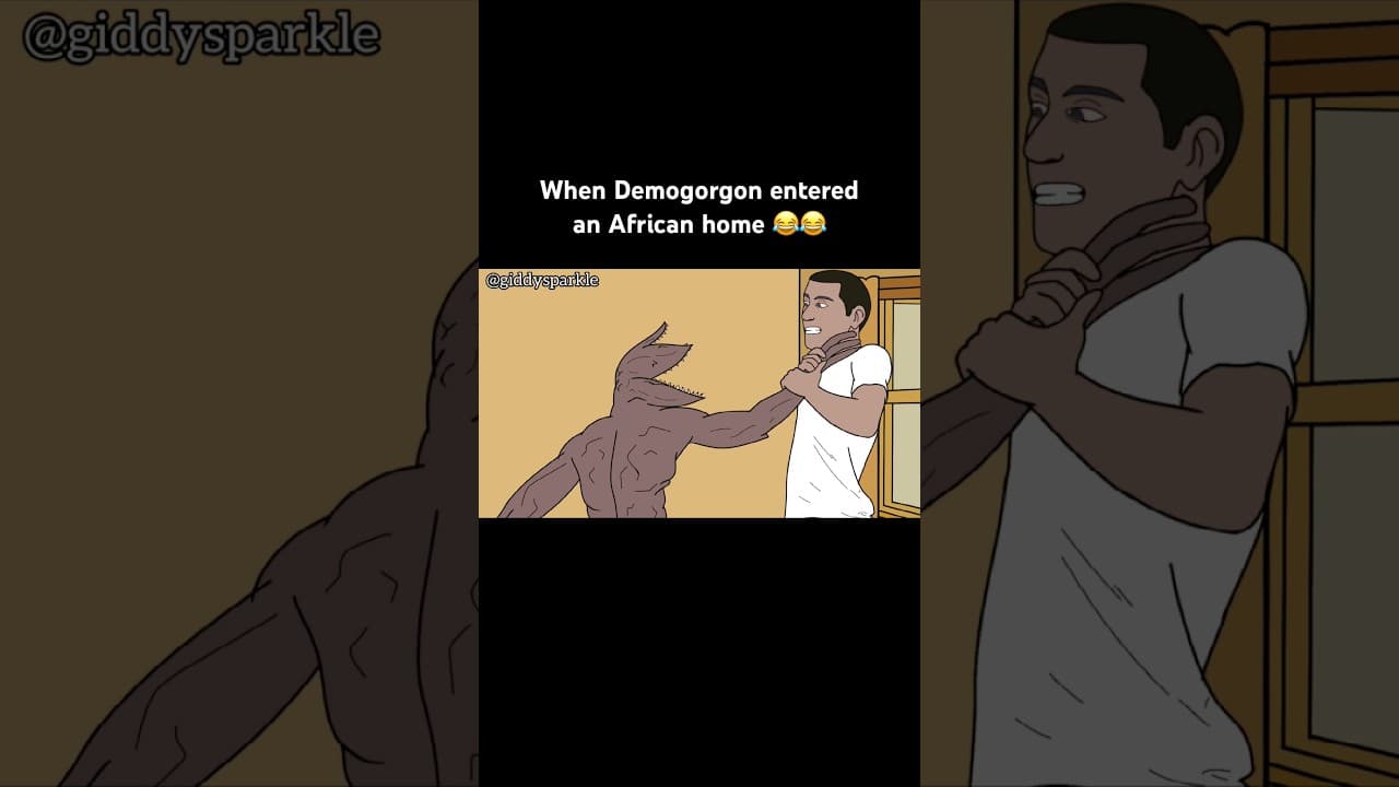 When Demogorgon entered an African home 😂😂 #funnyanimation #strangerthings #demogorgon #cartoon