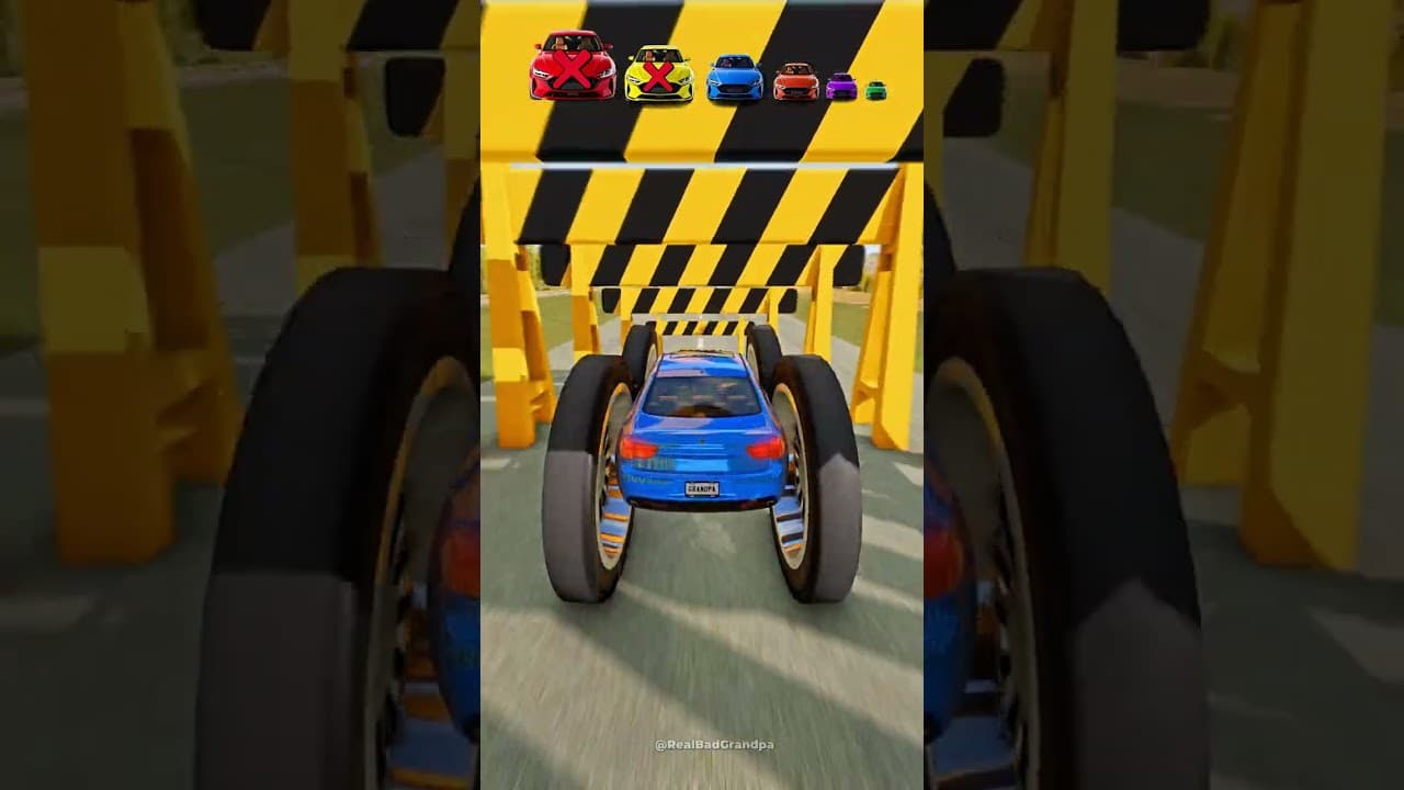 Big and Small Cars 🚘 vs Barrier 🔥 #beamng #shorts