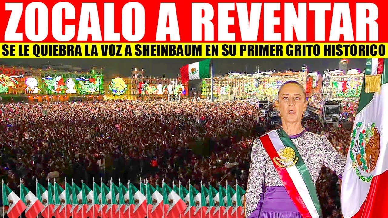 🇲🇽👏🏽🦅💥MIRA: NUNCA ANTES VISTO,SE LE QUIEBRA LA VOZ A LA PRESIDENTA EN SU PRIMER GRITO HISTORICO