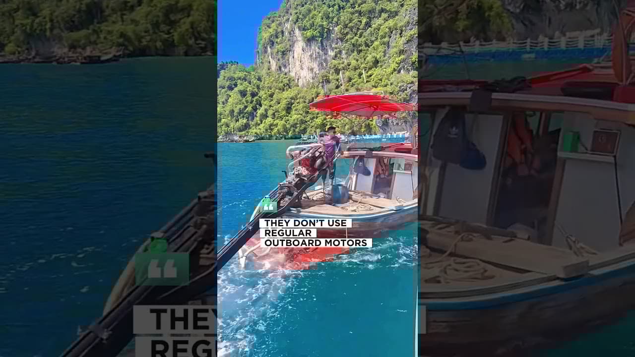 Thailand’s Long-Tail Boats: Truck Engines on Water‼️#thailand #diesel #truck #mechanic #engineering